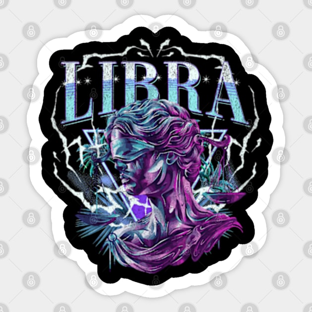 Libra Bootleg Retro HipHop Zodiac Sign Astrology Birthday Sticker by Lavender Celeste